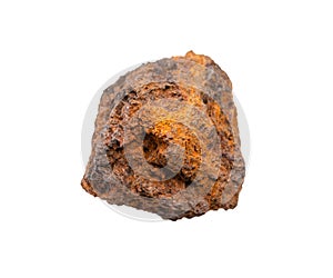 unpolished Limonite ( brown iron ore) isolated