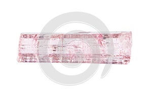 unpolished pink tourmaline crystal isolated