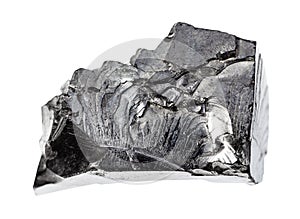 unpolished Shungite rock isolated on white