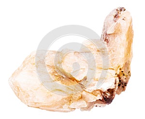 unpolished stilbite crystals isolated on white photo