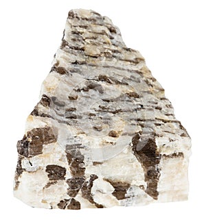unpolished written granite rock isolated on white