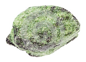 unpolished zoisite rock isolated on white