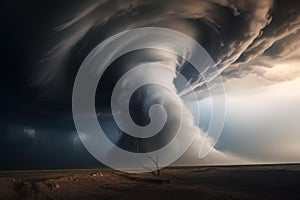 Unpredictable Storm tornado. Generate Ai photo