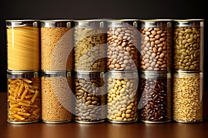 Unprocessed Raw cereals grains in jar. Generate Ai