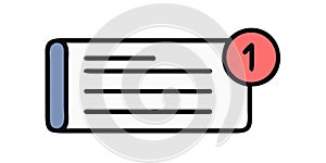 Unread Document Notification Icon, vector design Generative AI