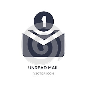 unread mail icon on white background. Simple element illustration from UI concept