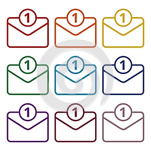 Unread mail icons set