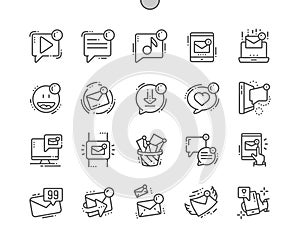 Unread messages Well-crafted Pixel Perfect Vector Thin Line Icons 30 2x Grid for Web Graphics and Apps.