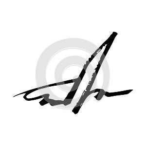 Unreadable handwriting font signature text on white background