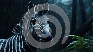 Unreal Engine 5 Zebra In The Rain: Close-up Stop-motion Art