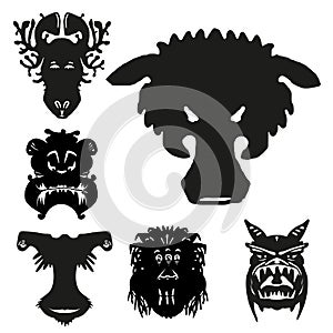 Unreal fantastic animals and monsters  vector set 4