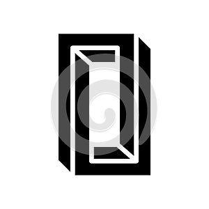 unreal impossible geometric shape glyph icon vector illustration