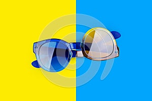 Unreal sunglasses  useless Impossible shape object  optical illusion  surreal  perception  paradox  absurd idea photo