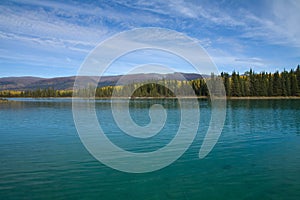 Unreal water color and clarity at Boya Lake Provincial Park, BC photo