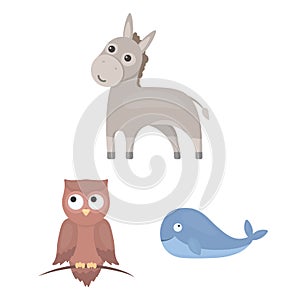 An unrealistic animal cartoon icons in set collection for design. Toy animals vector symbol stock web illustration.