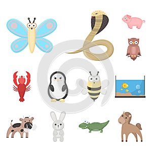 An unrealistic animal cartoon icons in set collection for design. Toy animals vector symbol stock web illustration.