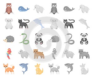 An unrealistic animal cartoon,mono icons in set collection for design. Toy animals vector symbol stock web illustration.