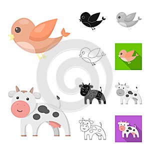 An unrealistic cartoon,black,flat,monochrome,outline animal icons in set collection for design. Toy animals vector