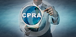 Unrecognisable Business Manager Pointing At CPRA