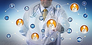 Doctor Consulting Via Clinician-To-Clinician Net photo