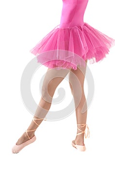 Unrecognizable female dancer body tutu isolated photo