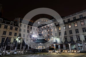 Praca do Municipio square at night in Lisbon photo