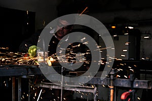 Unrecognized Blacksmith Forge Welding in Workshop