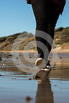 Unrecognized man in the beach