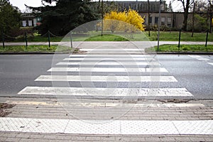 Unregulated pedestrian crossing over a highway photo