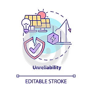 Unreliability concept icon