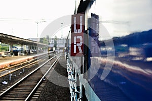 Unreserved seats sign on the rail car