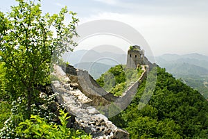 Unrestored section of the Great Wall of China