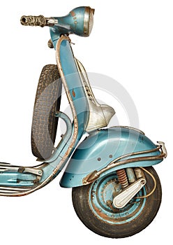 Unrestored vintage blue Italian scooter