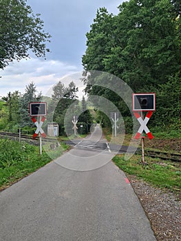 Unrestricted level crossing on an old railway line