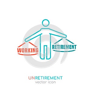 The unretirement icon. Back to work symbol. Graphic design. photo