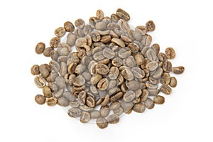 Unroasted Arabica coffee beans