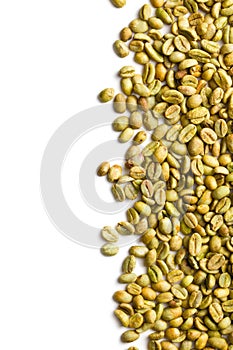 Unroasted coffee beans