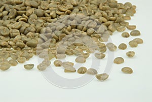 Unroasted coffee beans