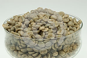 Unroasted coffee beans