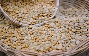 Unroasted coffee beans