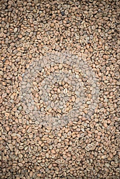 Unroasted coffee beans background