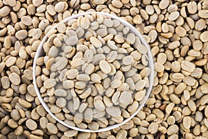 Unroasted green coffee beans