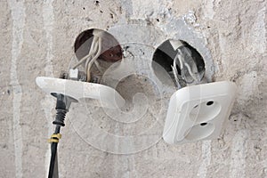 Unsafe connection of the cable to an electrical outlet