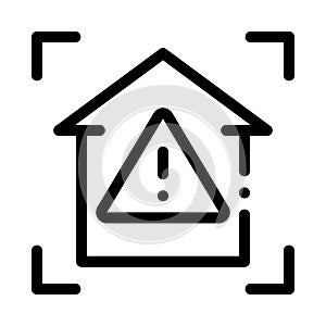 Unsafe home detection icon vector outline illustration