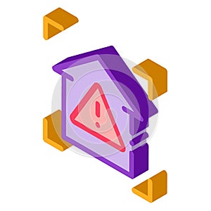 Unsafe home detection isometric icon vector illustration
