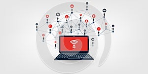 Unsafe Wi-Fi Connections, Networks - Virus, Backdoor, Ransomware, Fraud, Spam, Phishing, Email Scam, Hacker Attack