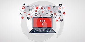 Unsafe Wi-Fi Connections, Networks - Virus, Backdoor, Ransomware, Fraud, Spam, Phishing, Email Scam, Hacker Attack