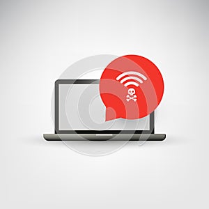 Unsafe Wireless Connections, Insecure Hacked Malicious Free Public Wi-Fi Hotspots - Virus, Backdoor, Ransomware, Fraud, Spam