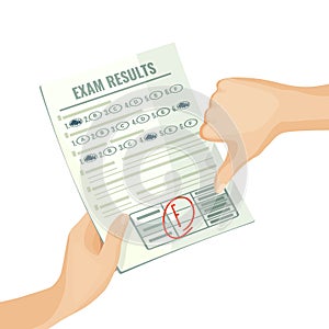 Unsatisfactory exam results on paper in human hands