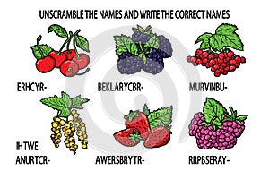 Unscramble names berries game.